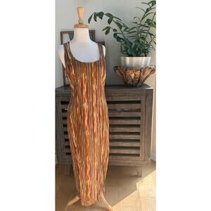 Vintage French Connection USA Rayon Abstract Maxi Dress Size 10